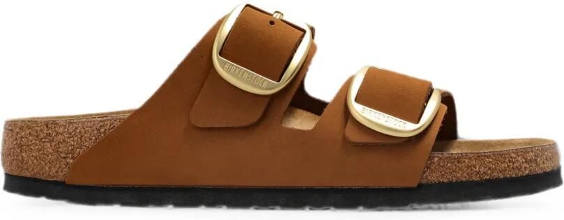 Birkenstock Arizona slippers met gesp Bruin