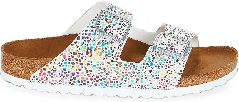 Birkenstock Arizona slippers met gesp Wit