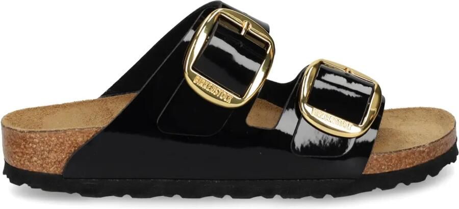 Birkenstock Arizona slippers met gesp Zwart