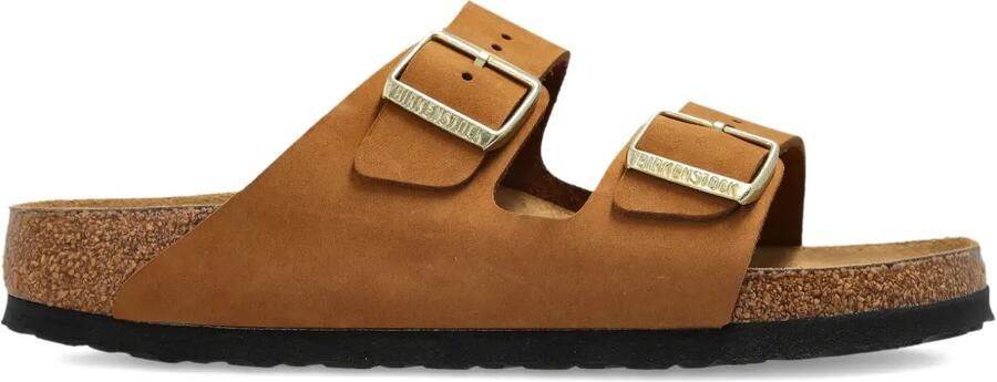 Birkenstock Arizona Soft sandalen met gesp Bruin