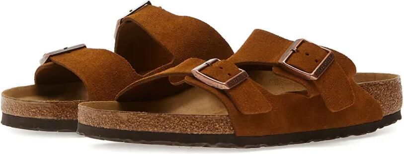 Birkenstock Arizona Soft suède sandalen Bruin