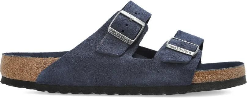 Birkenstock Arizona suède sandalen met gesp Blauw