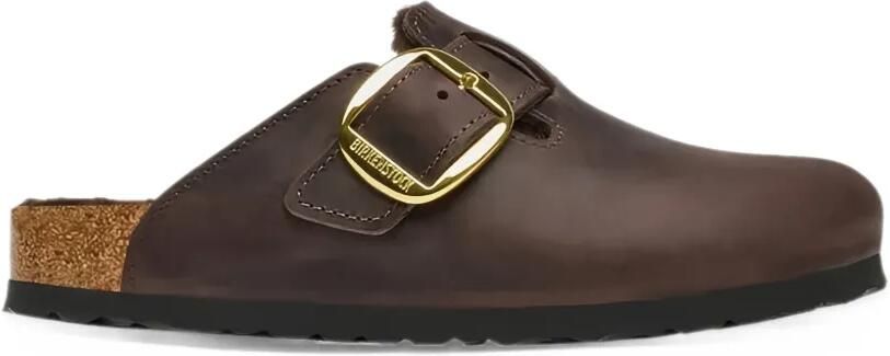 Birkenstock Boston big-buckle shearling mules Bruin