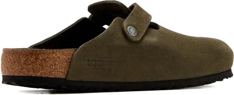 Birkenstock Boston BS suède klompen met gesp Groen - Foto 4