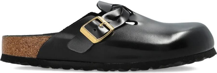 Birkenstock Boston gevlochten klompen Zwart
