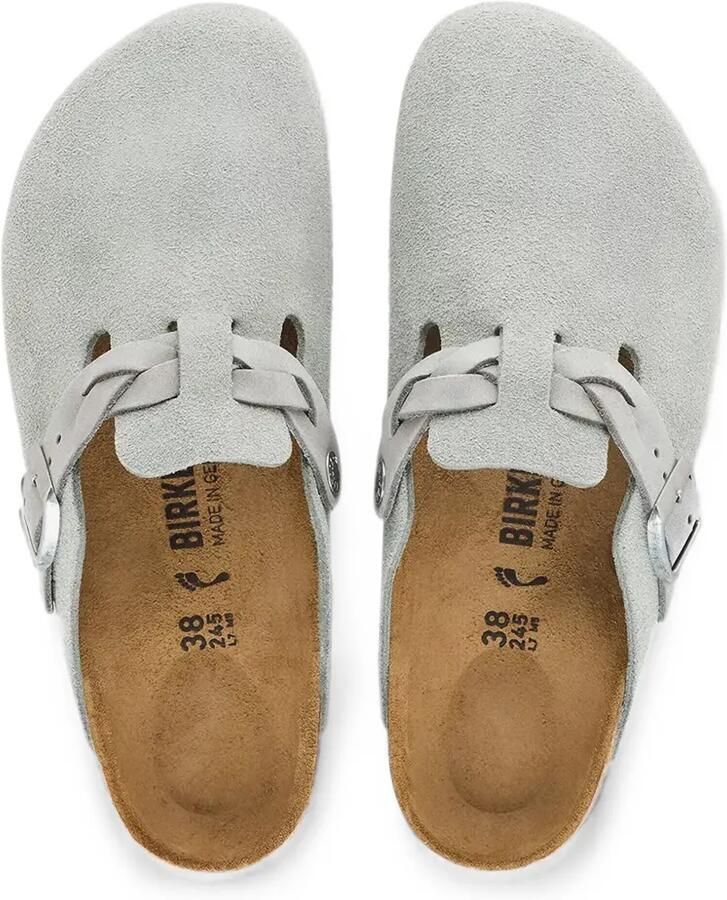 Birkenstock Boston gevlochten suède klompen Grijs - Foto 2