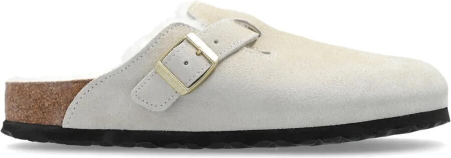 Birkenstock Boston lammy klompen Wit