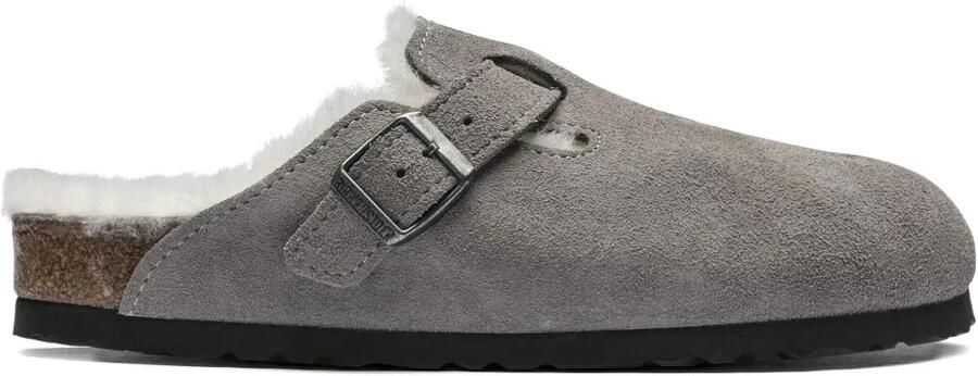 Birkenstock Boston lammy muiltjes Grijs