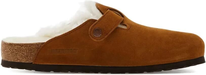 Birkenstock Boston lammy muiltjes met gesp Bruin - Foto 5