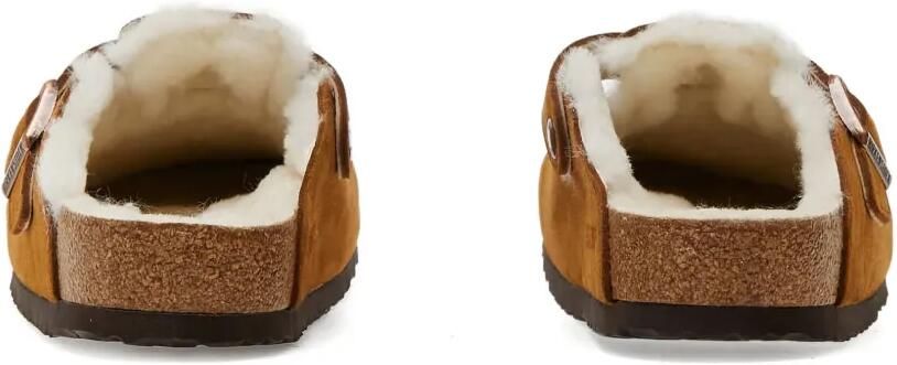 Birkenstock Boston lammy muiltjes met gesp Bruin - Foto 3