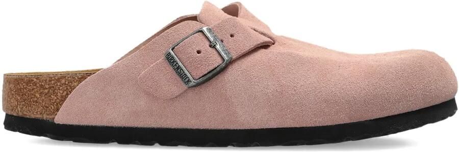 Birkenstock Boston leren muiltjes Roze