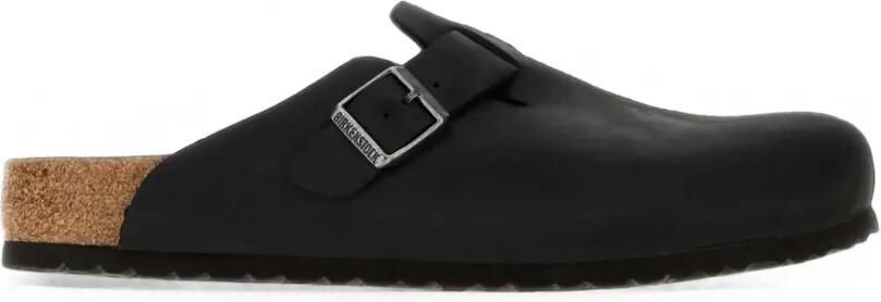 Birkenstock Boston leren muiltjes Zwart