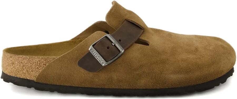 Birkenstock Boston muiltjes met gesp Bruin