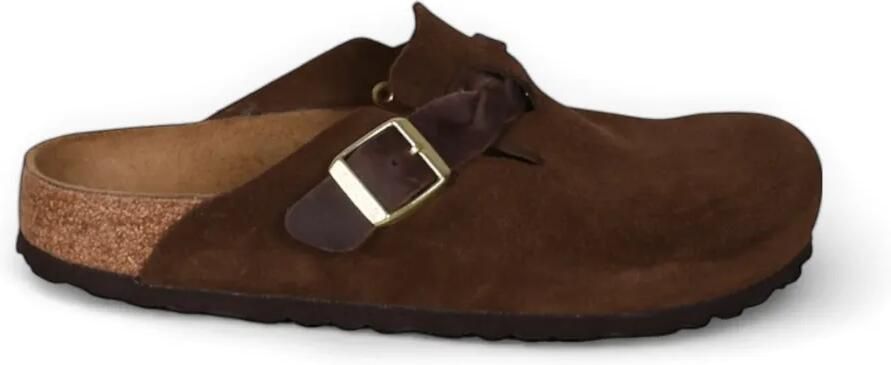 Birkenstock Boston muiltjes met gesp Bruin