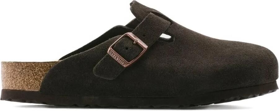 Birkenstock Boston muiltjes met gesp Bruin