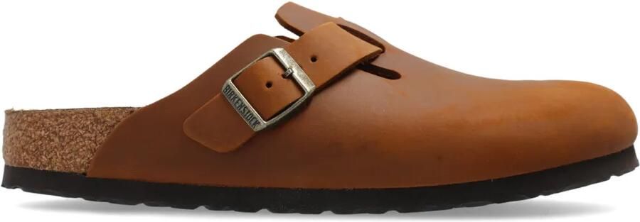 Birkenstock Boston muiltjes met gespsluiting Bruin