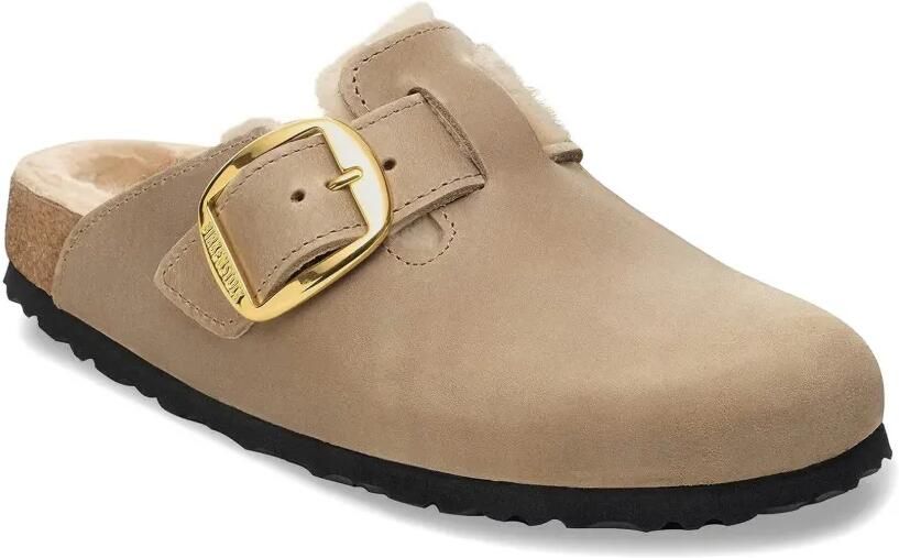 Birkenstock Boston muiltjes met grote gesp Beige - Foto 3