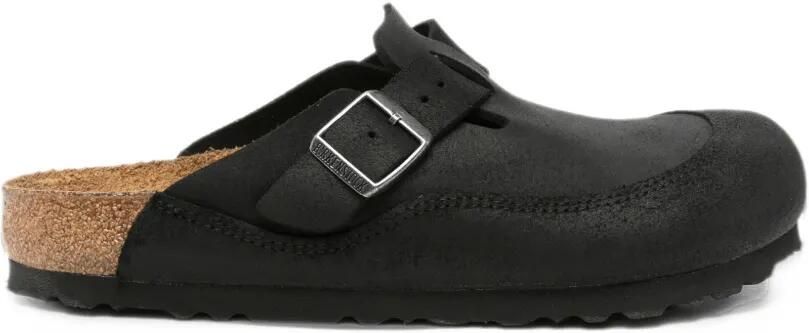 Birkenstock Boston Nova buckle-fastening mules Zwart