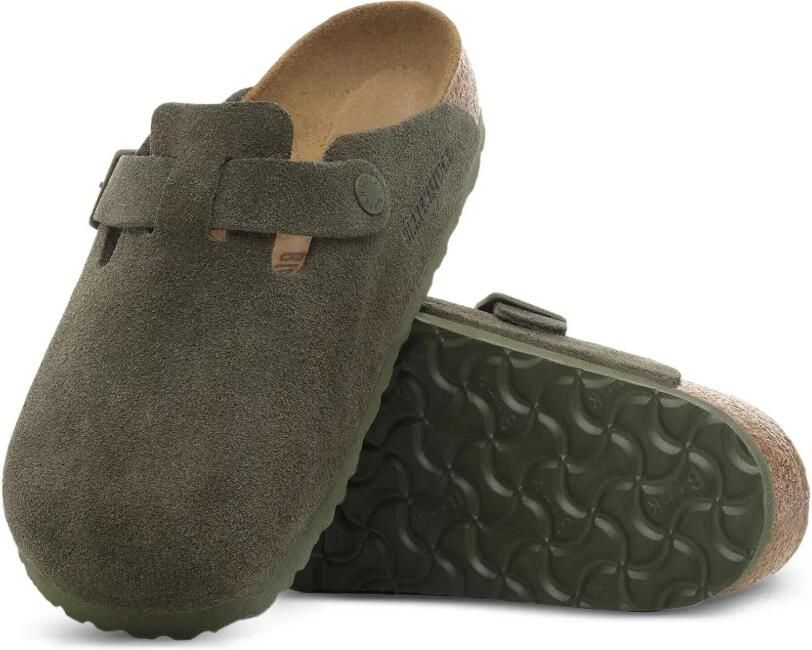 Birkenstock Boston platte instappers met gespsluiting Groen - Foto 2