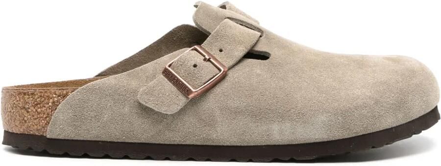 Birkenstock Boston slippers met gespsluiting Beige