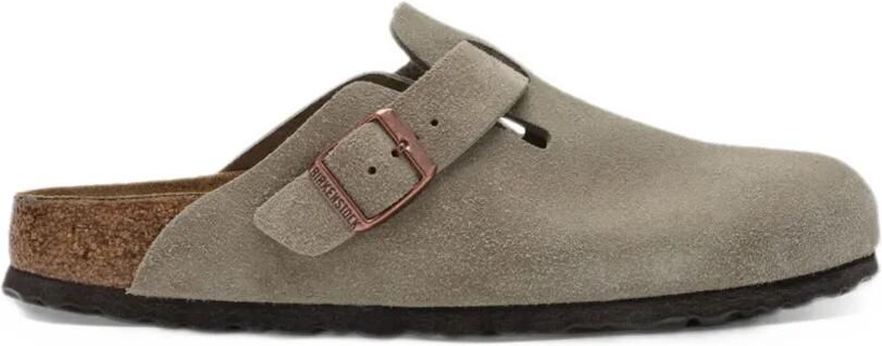 Birkenstock Boston soft-footbed suede-leather slippers Beige