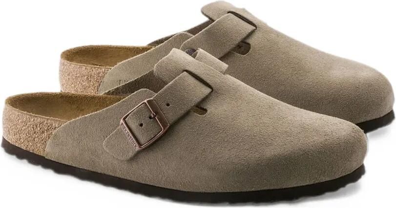 Birkenstock Boston soft-footbed suede-leather slippers Beige - Foto 4