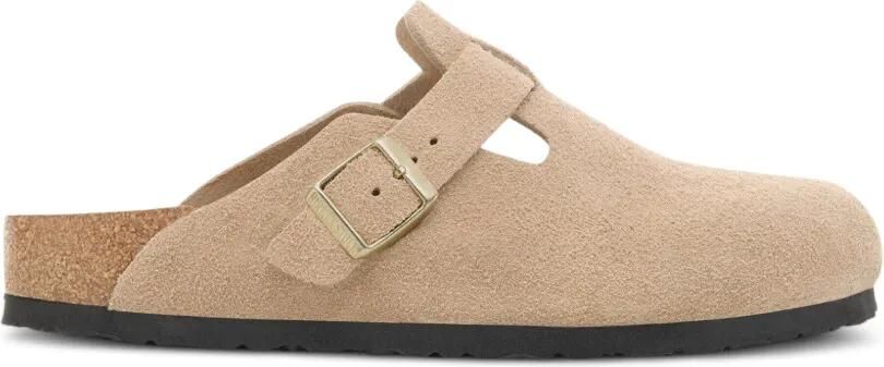 Birkenstock Boston suède muiltjes Beige