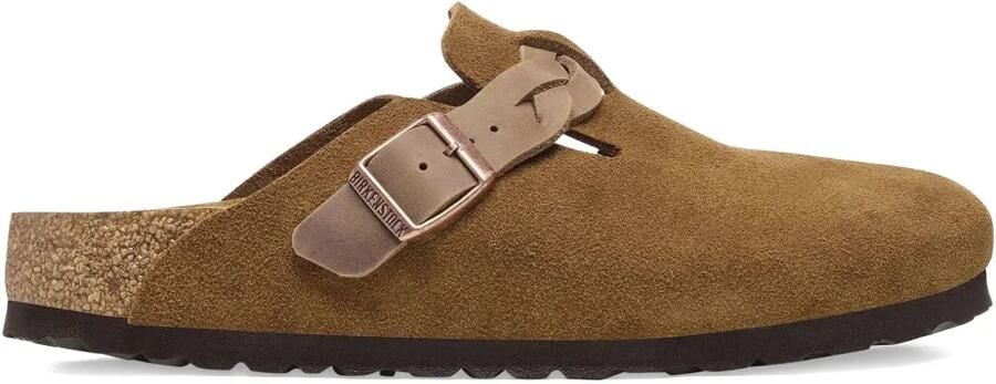Birkenstock Boston 'suede' muiltjes Bruin