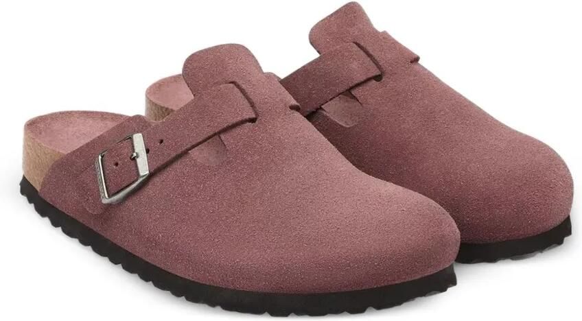 Birkenstock Boston suède muiltjes Bruin