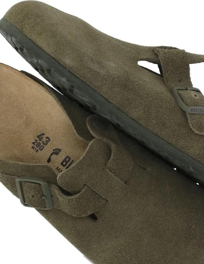 Birkenstock Boston suède muiltjes Groen - Foto 3