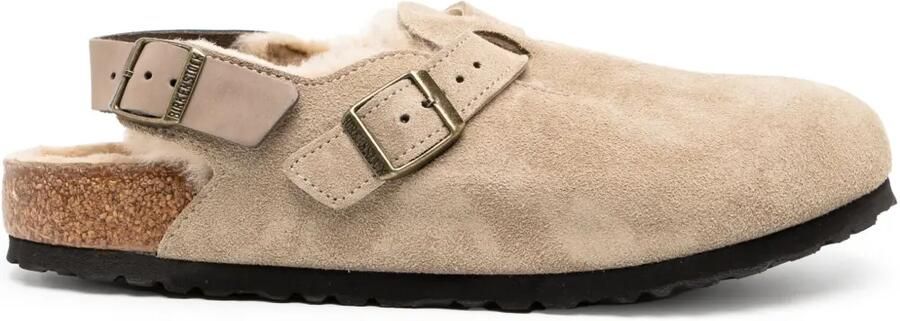 Birkenstock Boston suède sandalen Beige