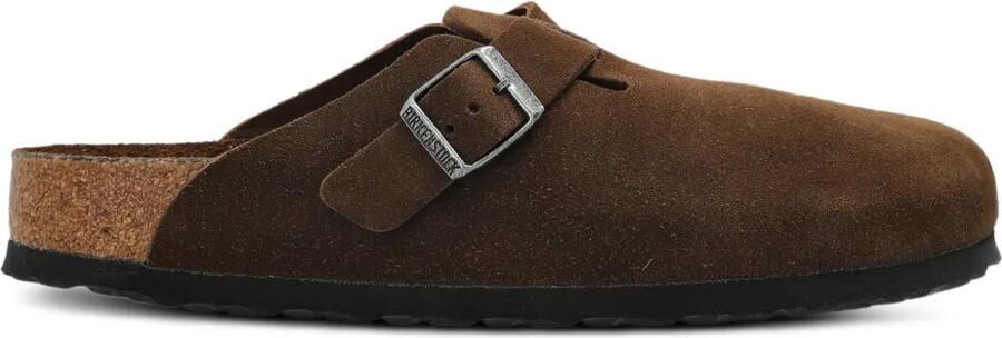 Birkenstock Boston suède sandalen Bruin