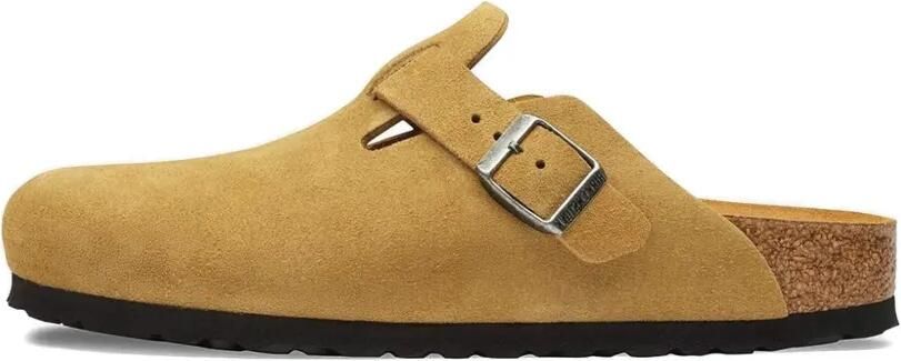 Birkenstock Boston suède sandalen Geel