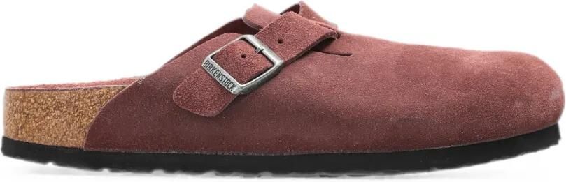 Birkenstock Boston suède sandalen Rood