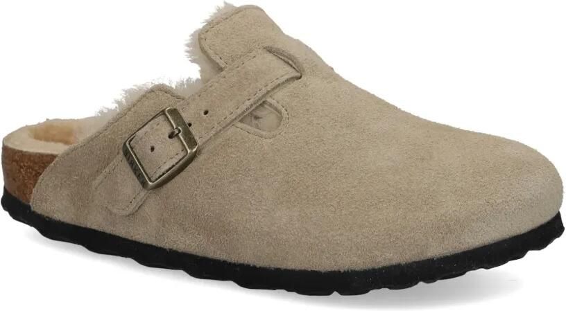 Birkenstock Boston suède slippers met lammy voering Beige - Foto 3