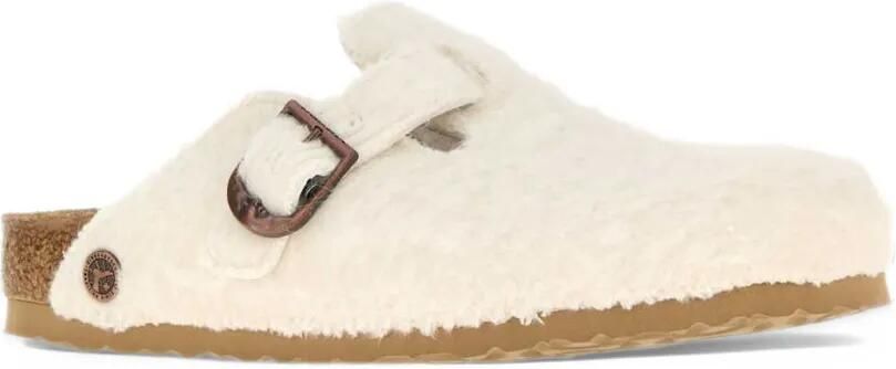 Birkenstock Boston Wooly Moon buckle Beige