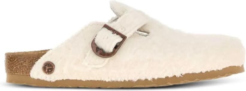 Birkenstock Boston Wooly Moon buckle Beige