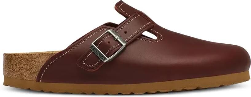 Birkenstock Boston Workwear leren muiltjes met gespbandje Bruin