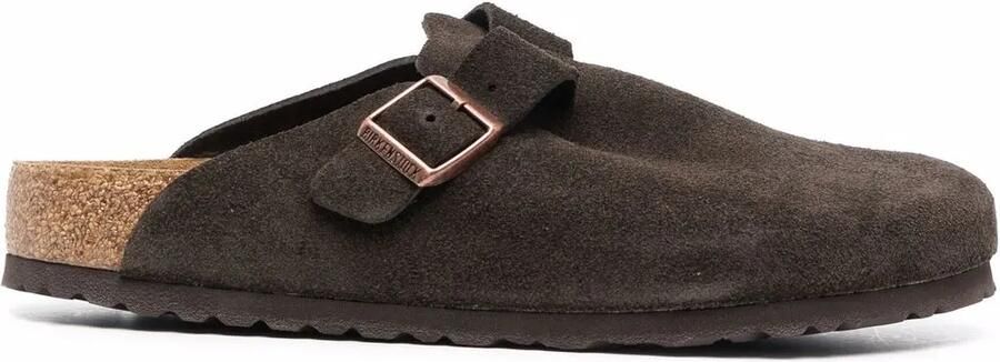 Birkenstock Boston zachte suède slippers Bruin