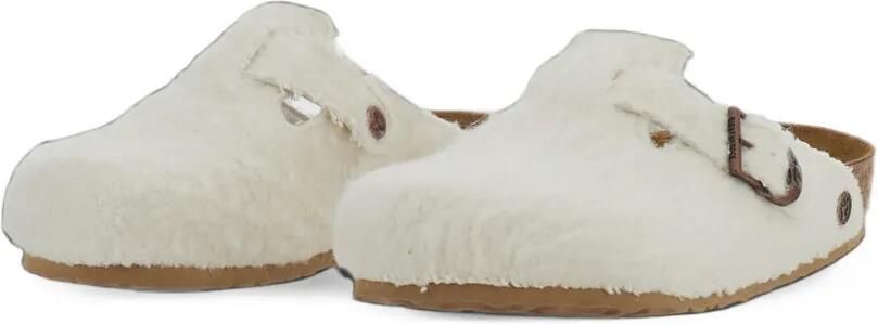Birkenstock Wollen sandalen met gesp Beige