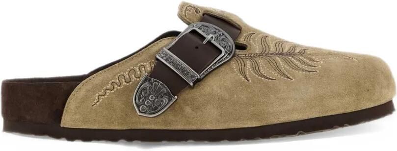 Birkenstock Etro Boston embroidery mules Beige