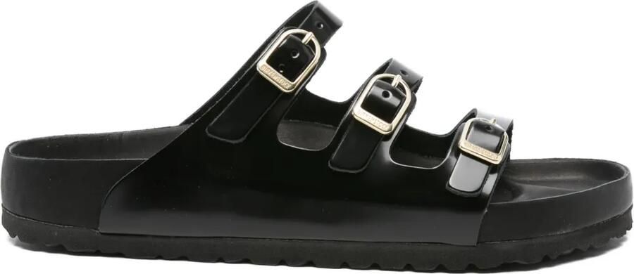 Birkenstock Florida Fresh leren sandalen met drievoudige gesp Zwart