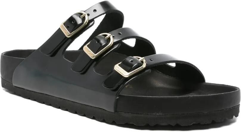 Birkenstock Florida Fresh leren sandalen met drievoudige gesp Zwart - Foto 3