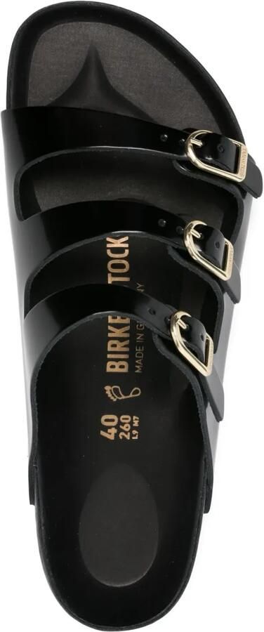 Birkenstock Florida Fresh leren sandalen met drievoudige gesp Zwart - Foto 4