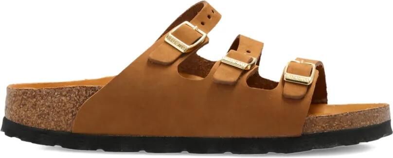 Birkenstock Florida Fresh suède sandalen Bruin