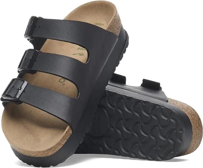 Birkenstock Florida sandalen met drievoudig bandje en plateauzool Zwart - Foto 4