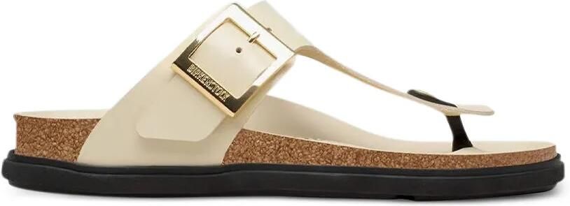 Birkenstock Gizeh lakleren sandalen Beige