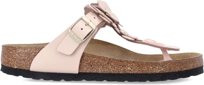 Birkenstock Gizeh leren sandalen met bloem Roze