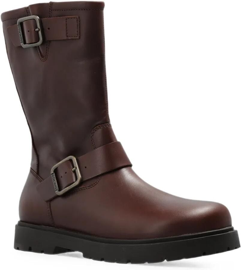 Birkenstock Highwood Mid leren laarzen met gespdetails Bruin