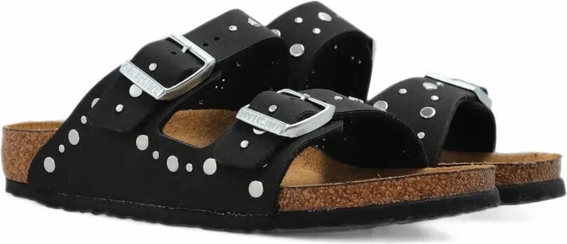 Birkenstock Kids Arizona slippers met ringlets Zwart